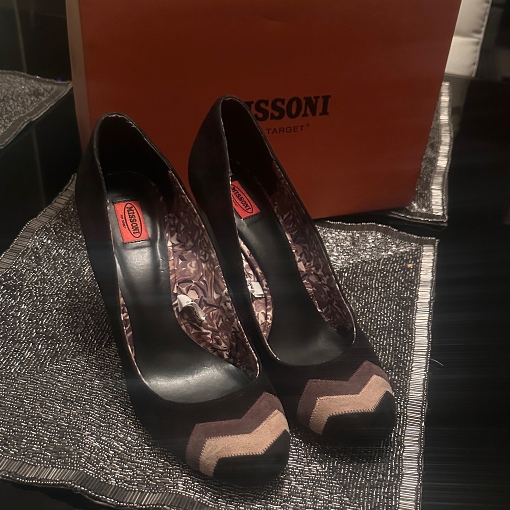 Missoni for Target Black and Cream Chevron Heels